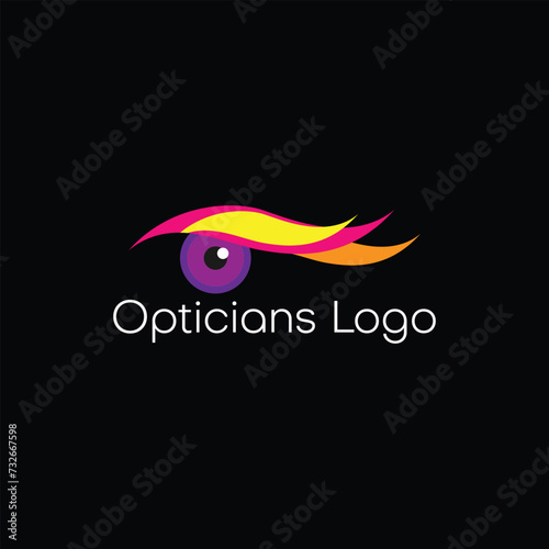 eyes optical logo design vector