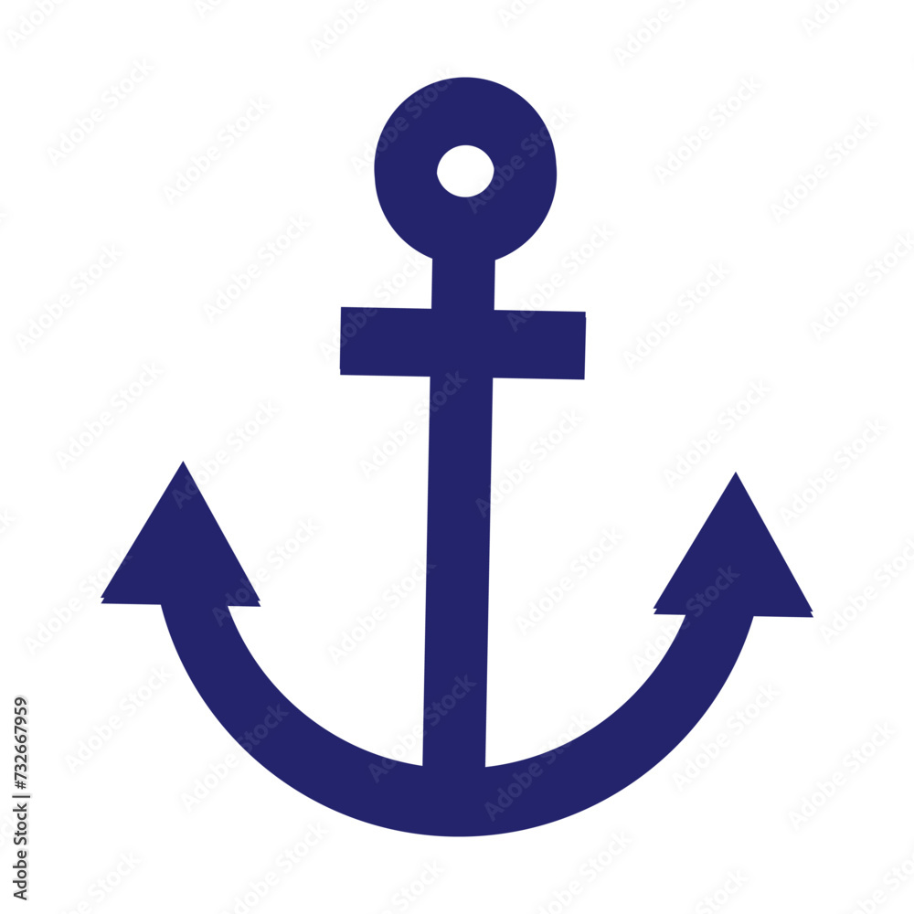 Anchor of isolated on white background. Flat design. Vector illustration. No transparency. Anchor of isolated on white background. Flat design. Vector illustration. No transparency.