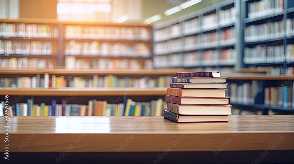 Blurred empty library interior space. Blurry classroom with bookshelves. background or backdrop in book shop business or education Blurred empty library interior space. Blurry classroom with bookshelves. background or backdrop in book shop business or education