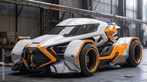 racing car on the road high tech futuristic vehicle 