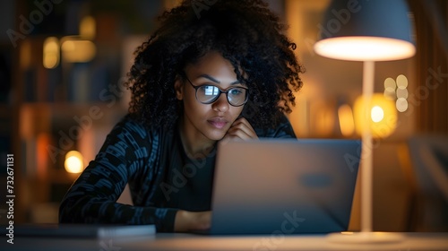 young woman using a laptop