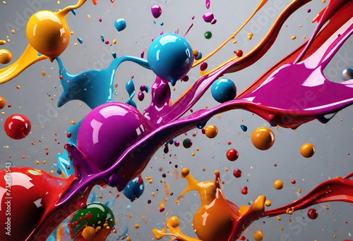 Colourful paint splashes