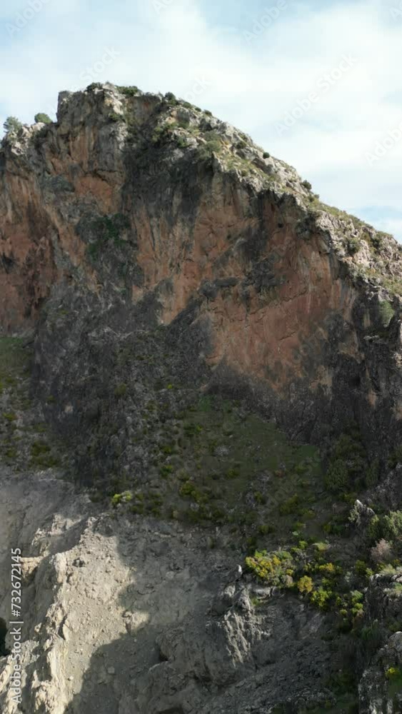 Drone shot of a mountain.Vertical video Drone shot of a mountain.Vertical video