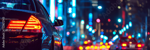 city street by night, AI generated photo