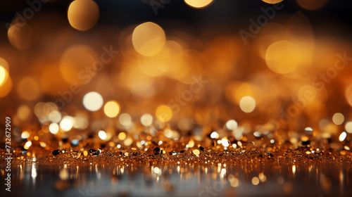 Background golden tone gradient Bokeh overlay abstract background bright creative, Crystals sparkle, shine and reflect light template luxurious festivals smooth texture, flowing curve wallpaper gold.