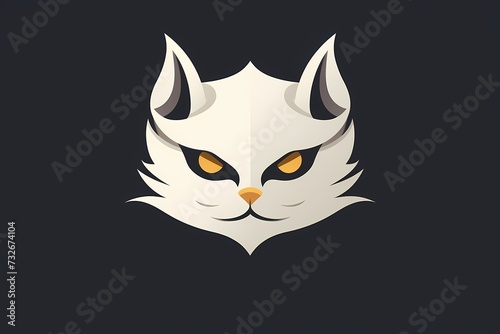 Charming cat face logo illustration, capturing the feline grace and curiosity, isolated on a modern and minimalistic background for a stylish and memorable brand