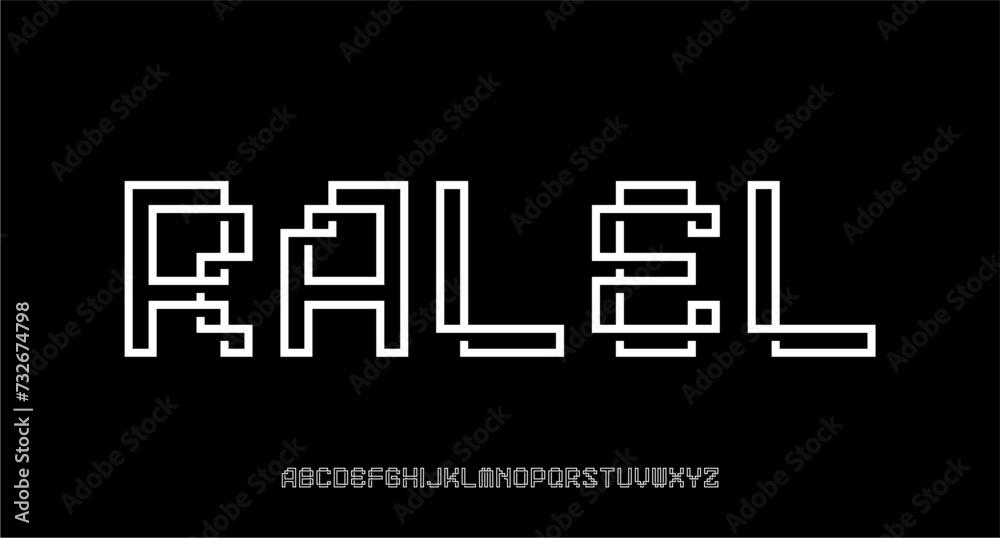 Fototapeta premium RALEL FONT VECTOR DISPLAY PARALLEL LINE FUTURISTIC SCIFI