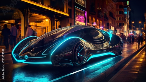 night city traffic high tech futuristic vehicle  © urwa