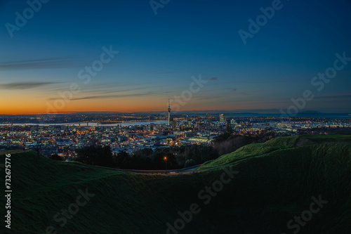 Auckland, New Zealand view from Mount Eden summit