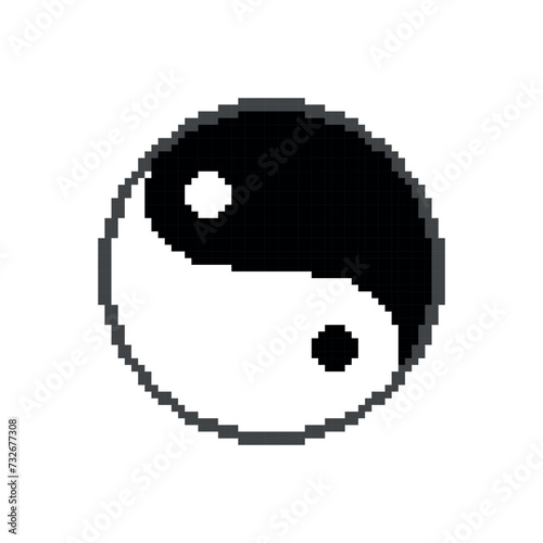 yin yang icon pixel art