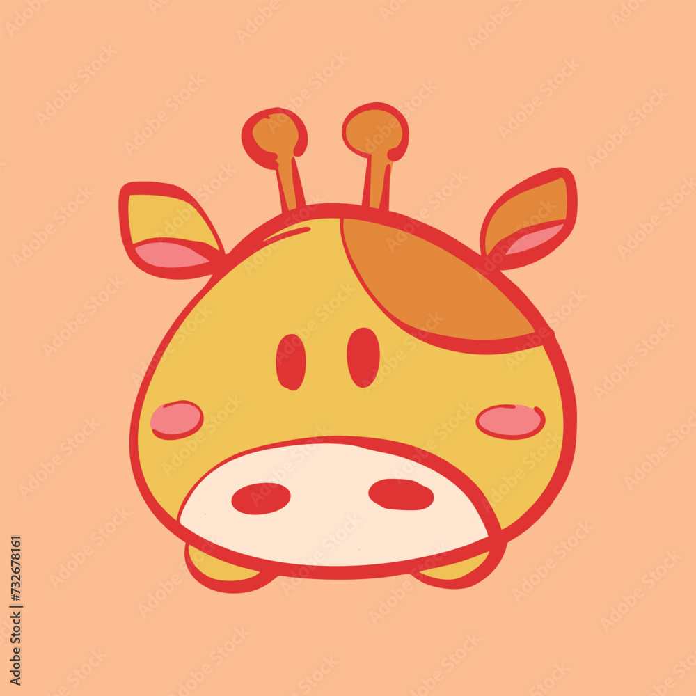 the cute giraffe illustration vector sticker mascot icon the cute giraffe illustration vector sticker mascot icon