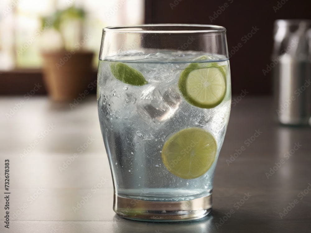 cocktail with lime, lemon water , lemon in water cocktail with lime, lemon water , lemon in water