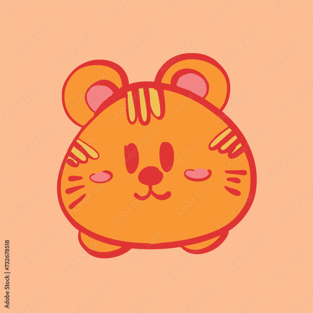 the cute tiger illustration vector sticker icon mascot the cute tiger illustration vector sticker icon mascot