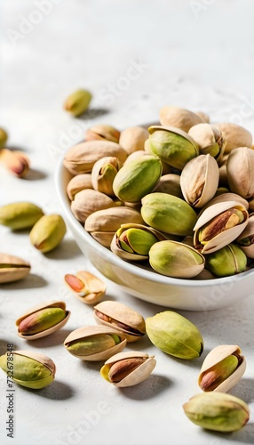 Wallpaper Mural Wholesome Snacking Fresh Pistachios Spilled on White Surface in Warm Ambiance Torontodigital.ca