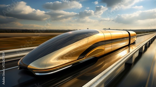 fast moving train high tech futuristic vehicle 