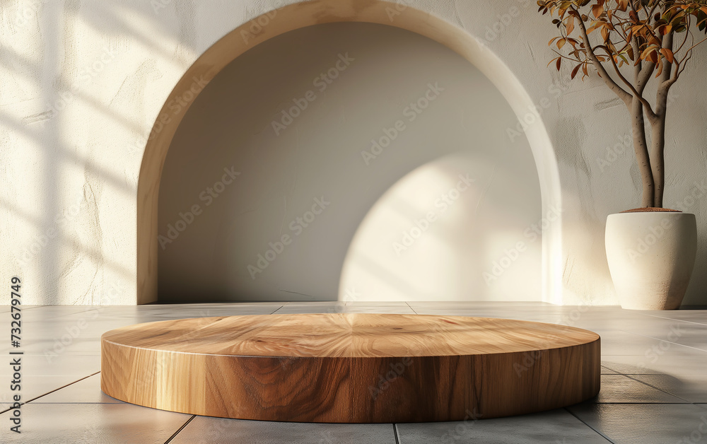 Minimalist Wooden Podium for Product Display