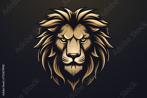 Regal lion face logo illustration with a dignified expression  perfect for a powerful and authoritative brand  isolated on a clean and modern background