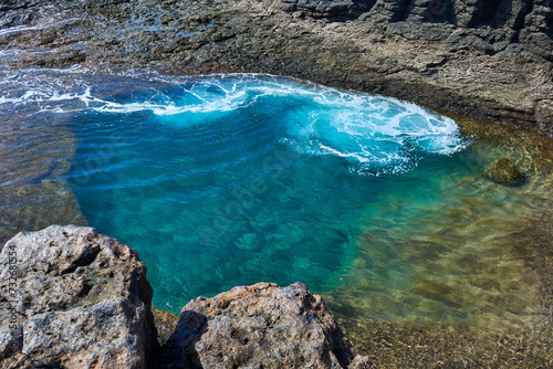 Natural swimming pool in Caleta de Fuste, Fuerteventura, Spain, Atlantic Ocean