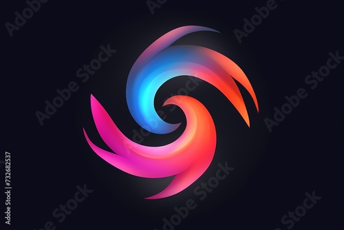 A dynamic and abstract swirl symbol logo illustration  conveying creativity and innovation  isolated on a modern and vibrant solid backdrop