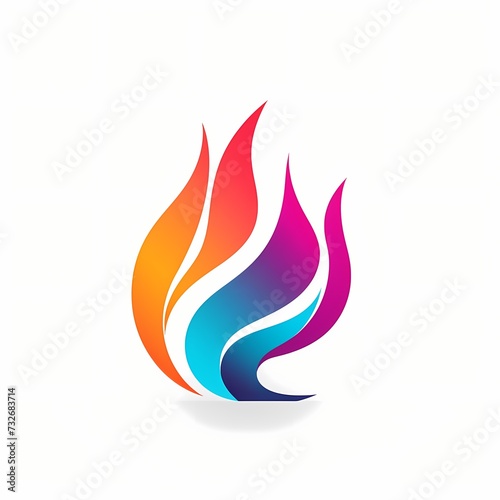 A dynamic flame logo, capturing energy and passion, with bold shapes and vibrant colors, on a white background.