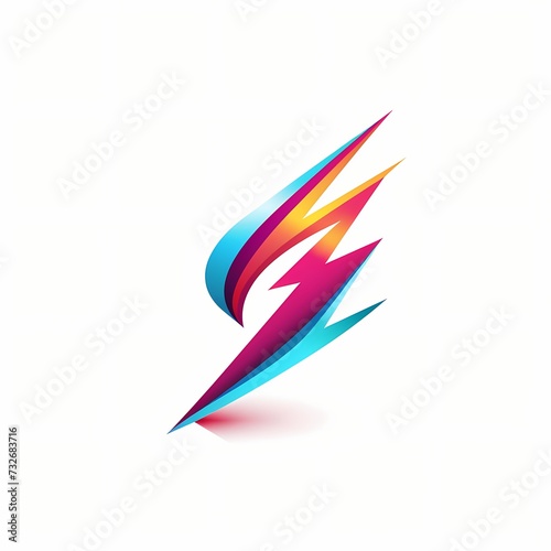 A dynamic lightning bolt logo, capturing energy and power, with jagged lines and vibrant colors, on a white background. © CREATER CENTER