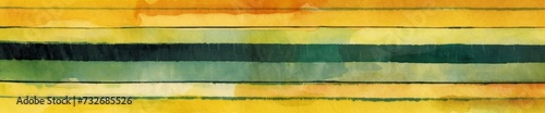 Orange, yellow and green stripes in watercolor
