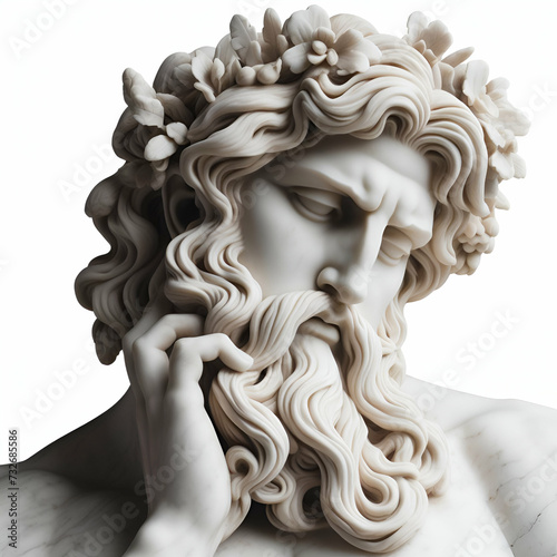 marble statue isolated on white background 