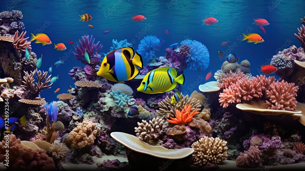 Fototapeta premium view of the underwater world, clear sea