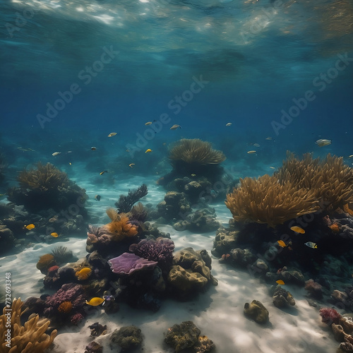 coral reef and diver © Waruna Samaranayake