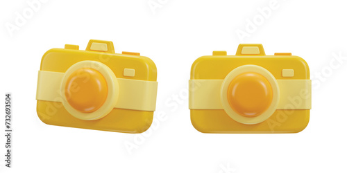 Digital camera icon 3d rendering vector illustration set