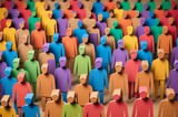 Vibrant People Crowd Illustration: Diversity, Community, Unity