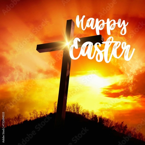 Easter wish post card. holiday invitation card.