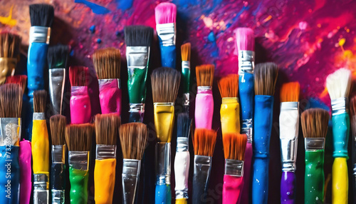 Colorful Creations: Expressive Acrylic Brushstrokes photo