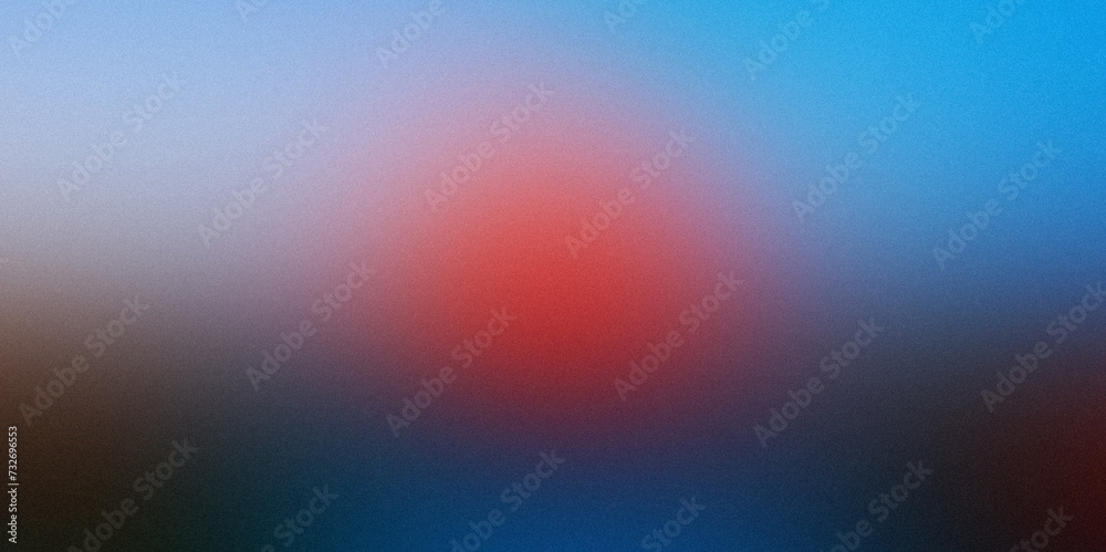 Abstract blue red holographic grainy gradient background for banners, design, advertising, covers, templates and posters