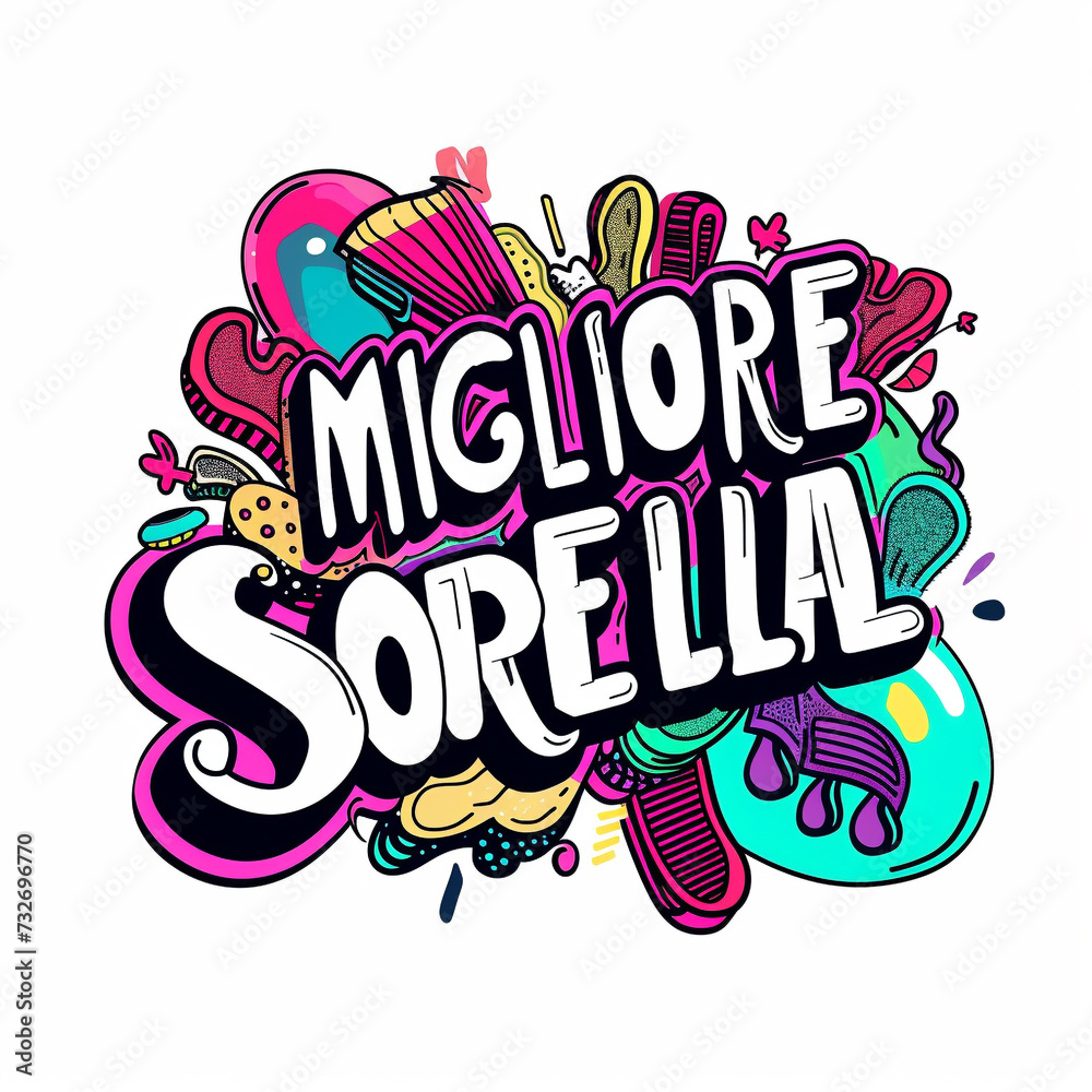 Obraz premium MIGLIORE SORELLA, illustrazione molto bella, molto colorata