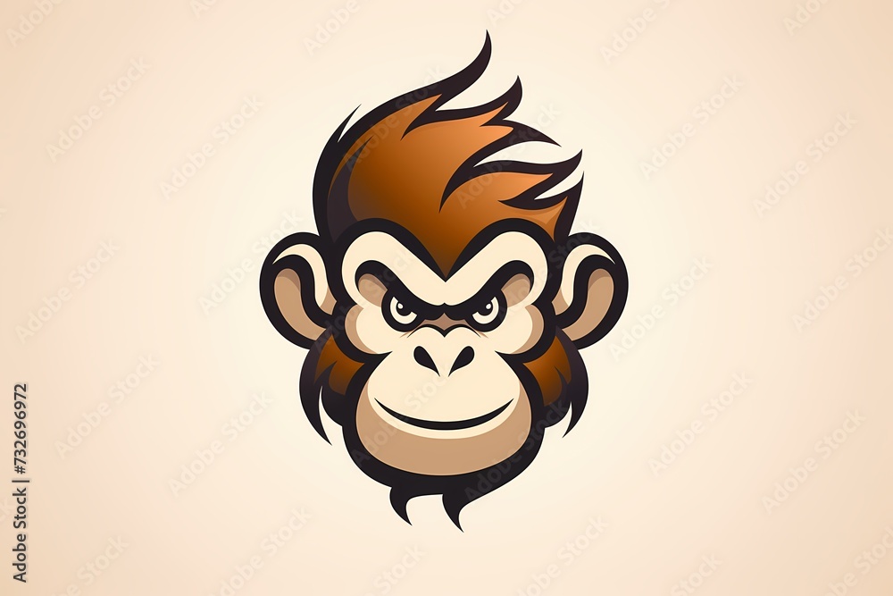 A playful monkey face logo conveying energy and curiosity