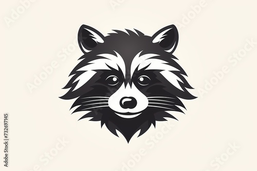 A playful raccoon face logo with a mischievous expression