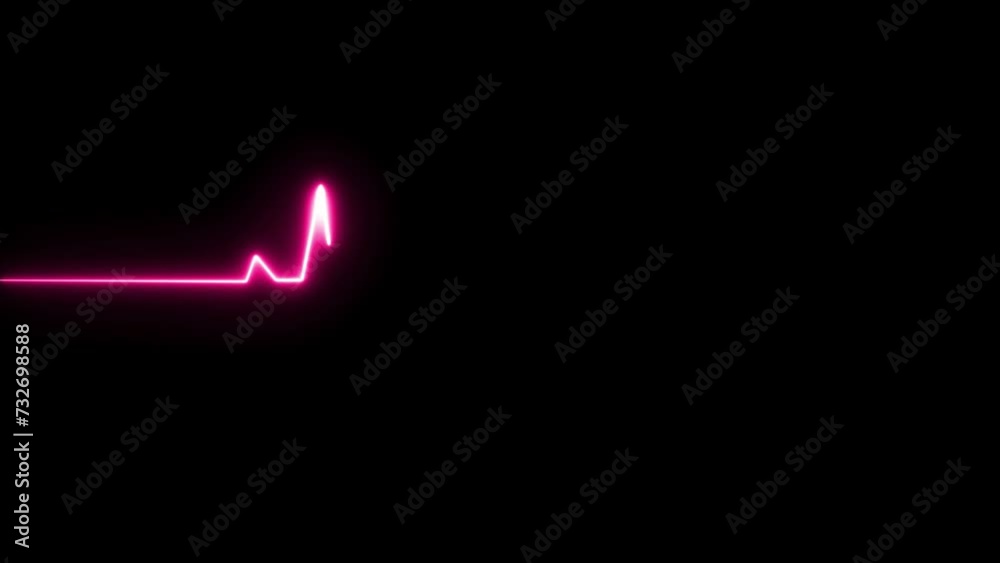 Abstract neon heartbeat signal icon animation background Abstract neon heartbeat signal icon animation background