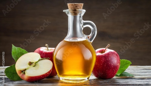 apple cider vinegar bottle isolated