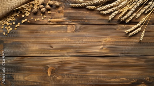 grain wheet on wooden background 