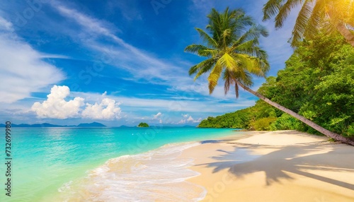 beautiful amazing beach tropical shore background as summer landscape white sand calm sea sky banner tranquil beach scene vacation and summer holiday concept dream sunny panoramic nature paradise