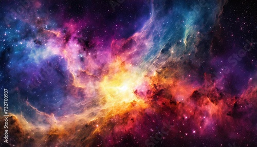 beautiful colorful nebula in cosmos © Alexander