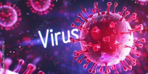 Human blood virus attack and banner illustration design virus background. photo
