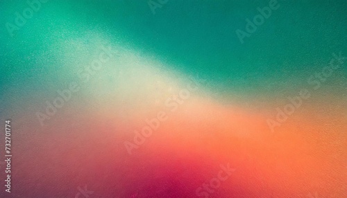 orange pink teal green abstract retro grainy gradient background noise texture effect summer poster design