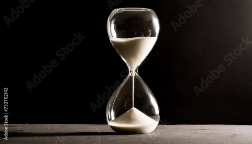 hourglass on black background endless loop time sand clock glass timer