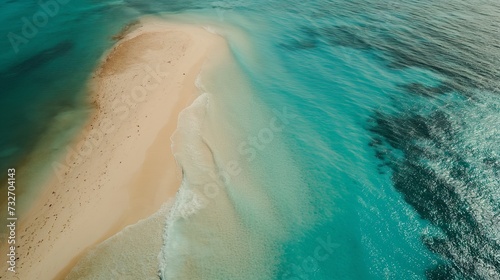 Travel and Tourism Conceptual Photo of Tropical Beach with white sand