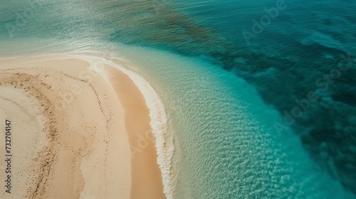 Travel and Tourism Conceptual Photo of Tropical Beach with white sand