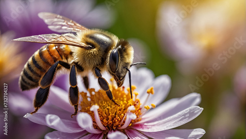 bee on a beautiful flower macro © tanya78