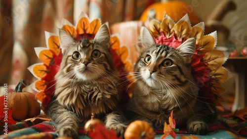 Thanksgiving Humor: Cats in Turkey Costumes