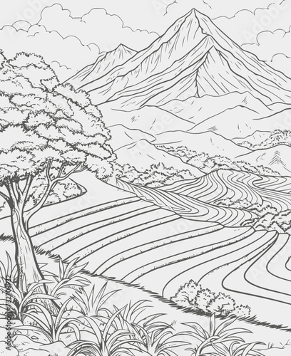 landscape with mountains